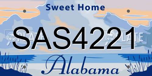 SAS4221 Alabama License Plate