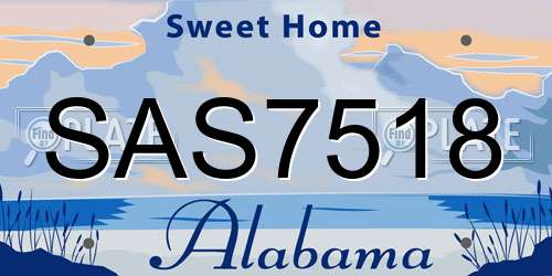 SAS7518 Alabama License Plate