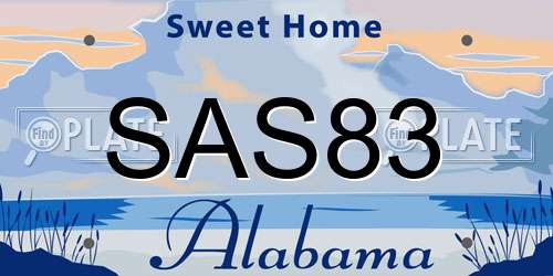 SAS83 Alabama License Plate