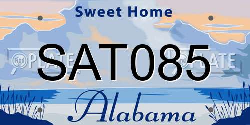 SAT085 Alabama License Plate