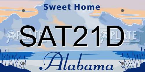 SAT21D Alabama License Plate