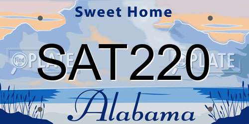 SAT220 Alabama License Plate