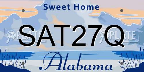 SAT27Q Alabama License Plate