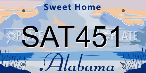 SAT451 Alabama License Plate