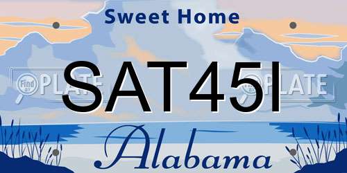 SAT45I Alabama License Plate