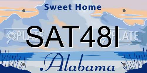 SAT48I Alabama License Plate
