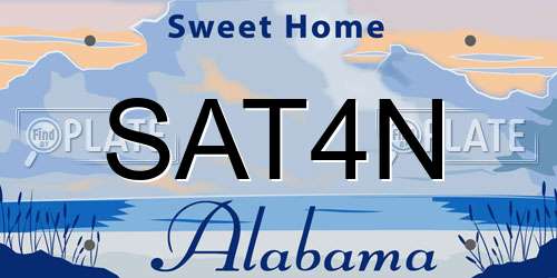 SAT4N Alabama License Plate