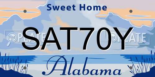 SAT70Y Alabama License Plate
