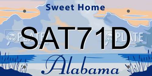 SAT71D Alabama License Plate