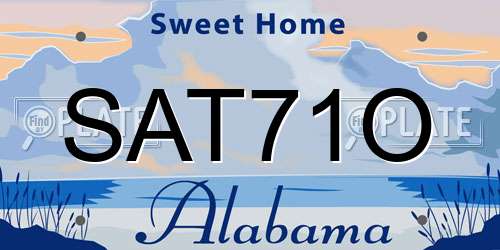SAT71O Alabama License Plate