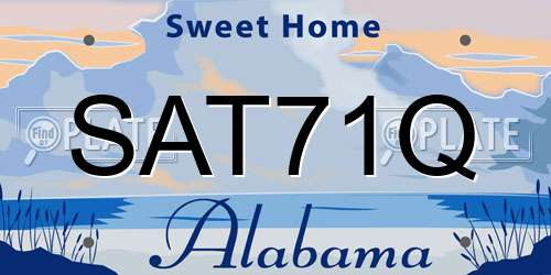SAT71Q Alabama License Plate