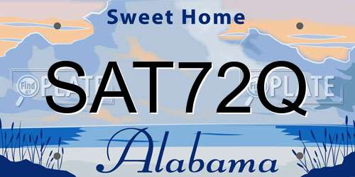 SAT72Q Alabama License Plate