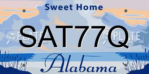 SAT77Q Alabama License Plate