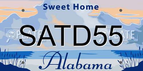 SATD55 Alabama License Plate