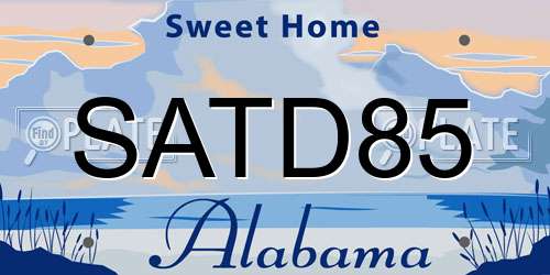 SATD85 Alabama License Plate