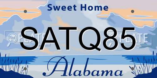 SATQ85 Alabama License Plate