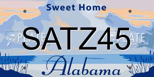 SATZ45 Alabama License Plate