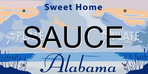 SAUCE Alabama License Plate