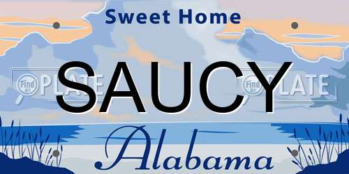 SAUCY Alabama License Plate