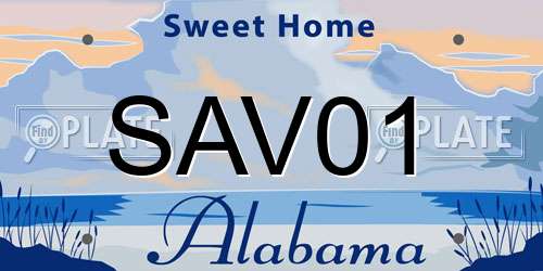 SAV01 Alabama License Plate