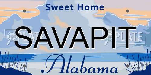 SAVAPIT Alabama License Plate