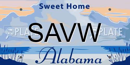 SAVW Alabama License Plate
