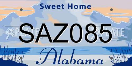SAZ085 Alabama License Plate
