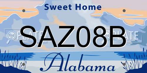 SAZ08B Alabama License Plate