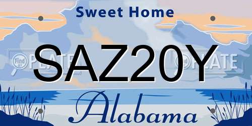 SAZ20Y Alabama License Plate