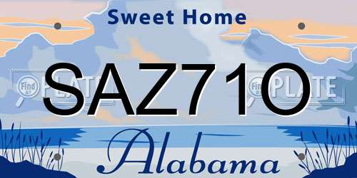 SAZ71O Alabama License Plate