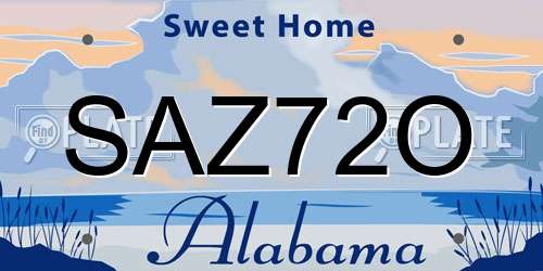 SAZ72O Alabama License Plate