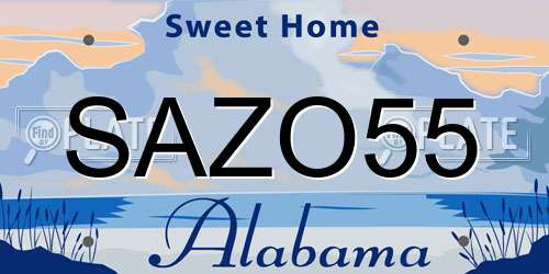 SAZO55 Alabama License Plate