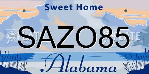 SAZO85 Alabama License Plate