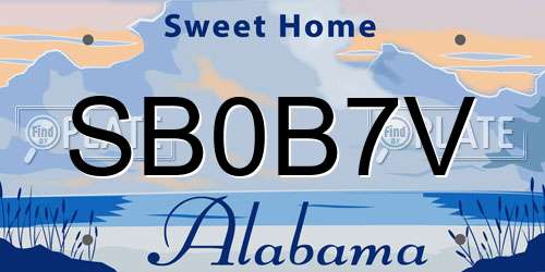 SB0B7V Alabama License Plate