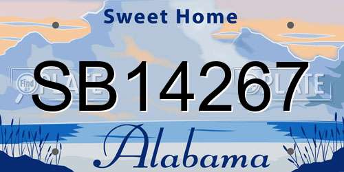 SB14267 Alabama License Plate