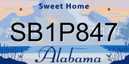 SB1P847 Alabama License Plate