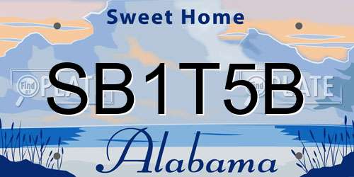 SB1T5B Alabama License Plate