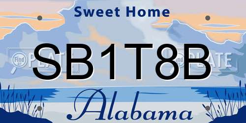 SB1T8B Alabama License Plate