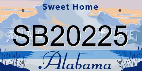 SB20225 Alabama License Plate
