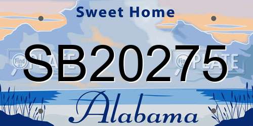 SB20275 Alabama License Plate