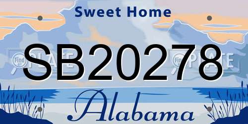 SB20278 Alabama License Plate
