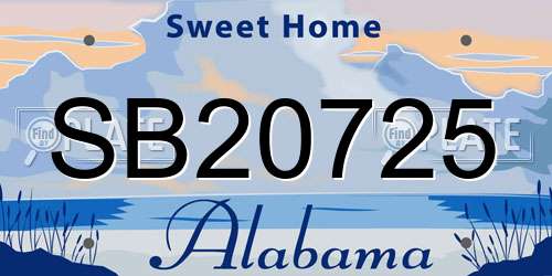 SB20725 Alabama License Plate