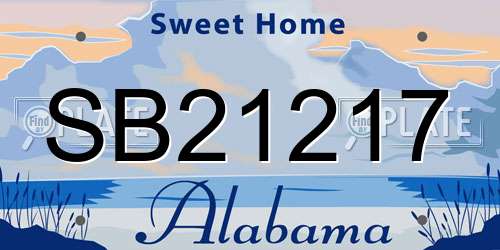 SB21217 Alabama License Plate
