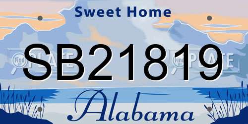 SB21819 Alabama License Plate