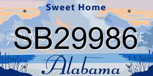 SB29986 Alabama License Plate