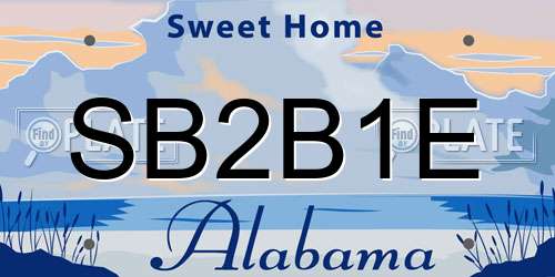 SB2B1E Alabama License Plate
