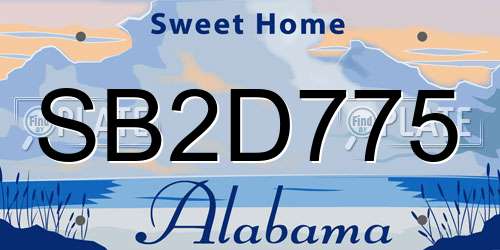 SB2D775 Alabama License Plate