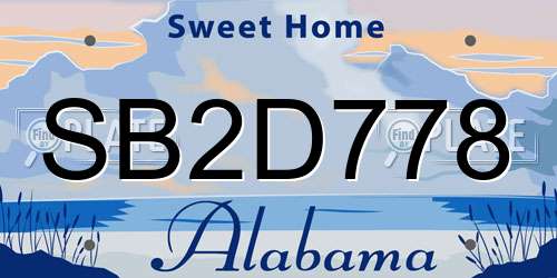 SB2D778 Alabama License Plate