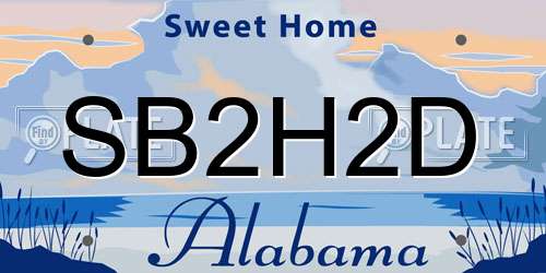 SB2H2D Alabama License Plate