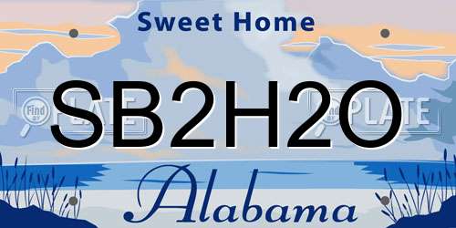 SB2H2O Alabama License Plate